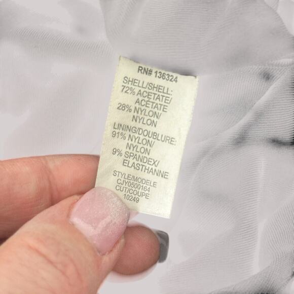 Halston Heritage Black Bodycon Ruched Mock Wrap Black Cocktail Dress (M) - Picture 13 of 16